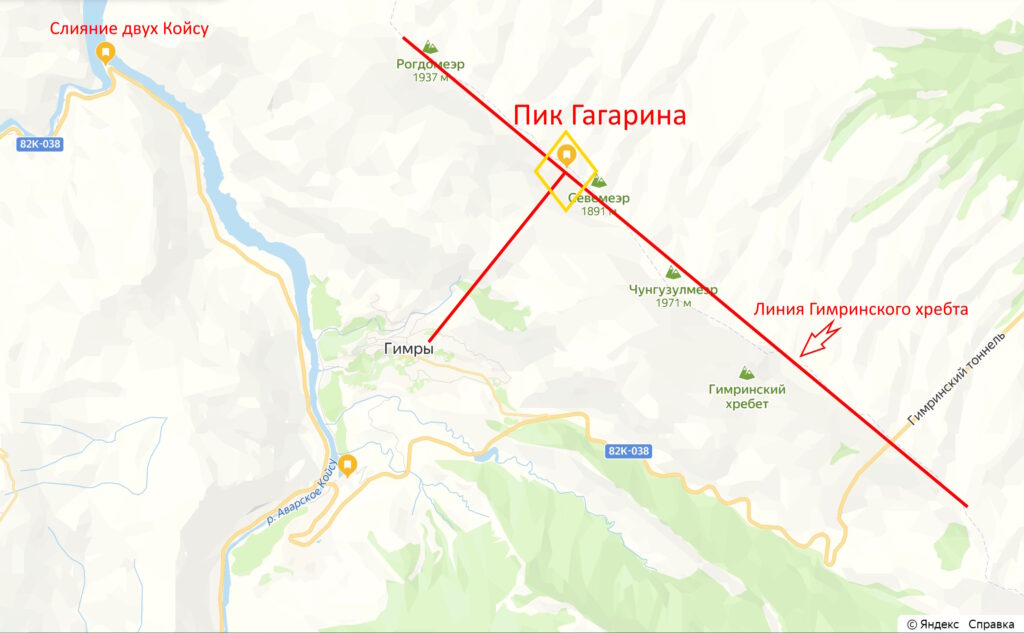 Где находится пик Гагарина в Дагестане