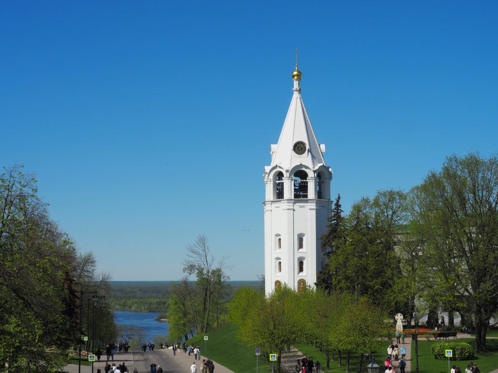 Спасская колокольня, вид со стены Нижегородского кремля