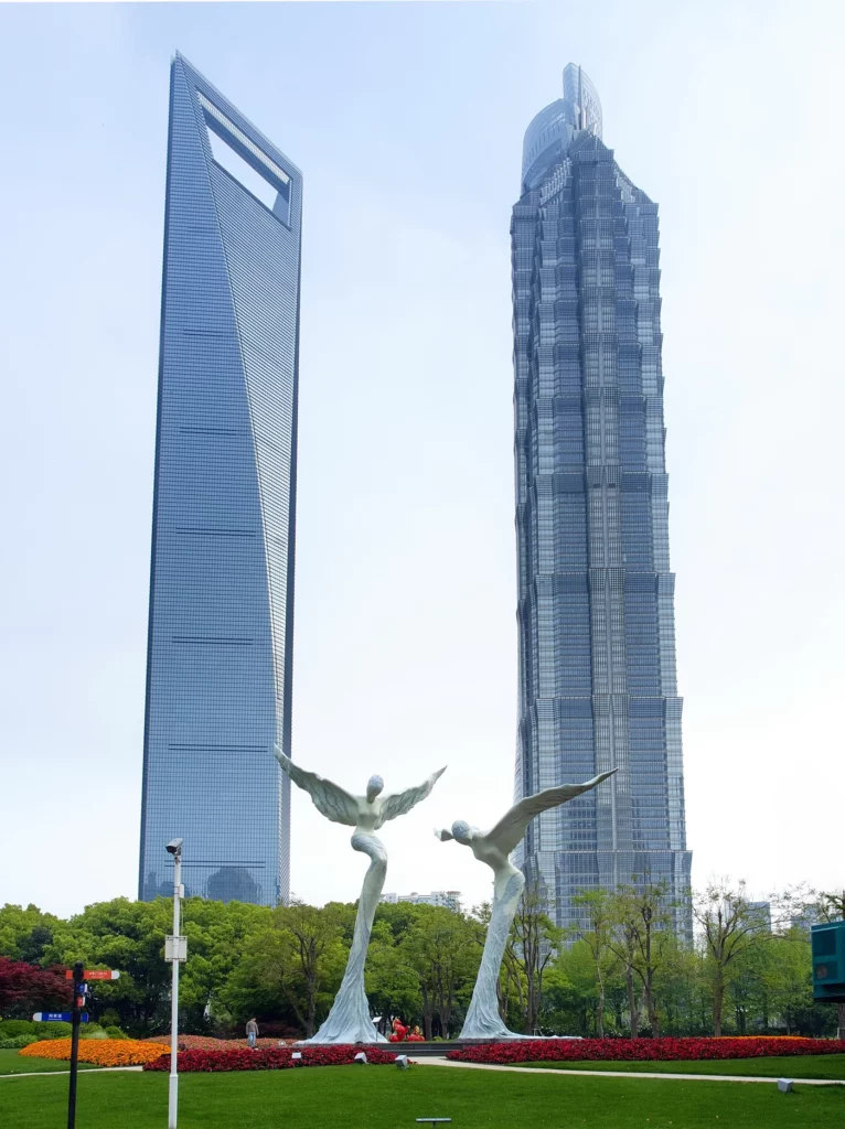 Вид из Lujiazui Central Green Space в Шанхае